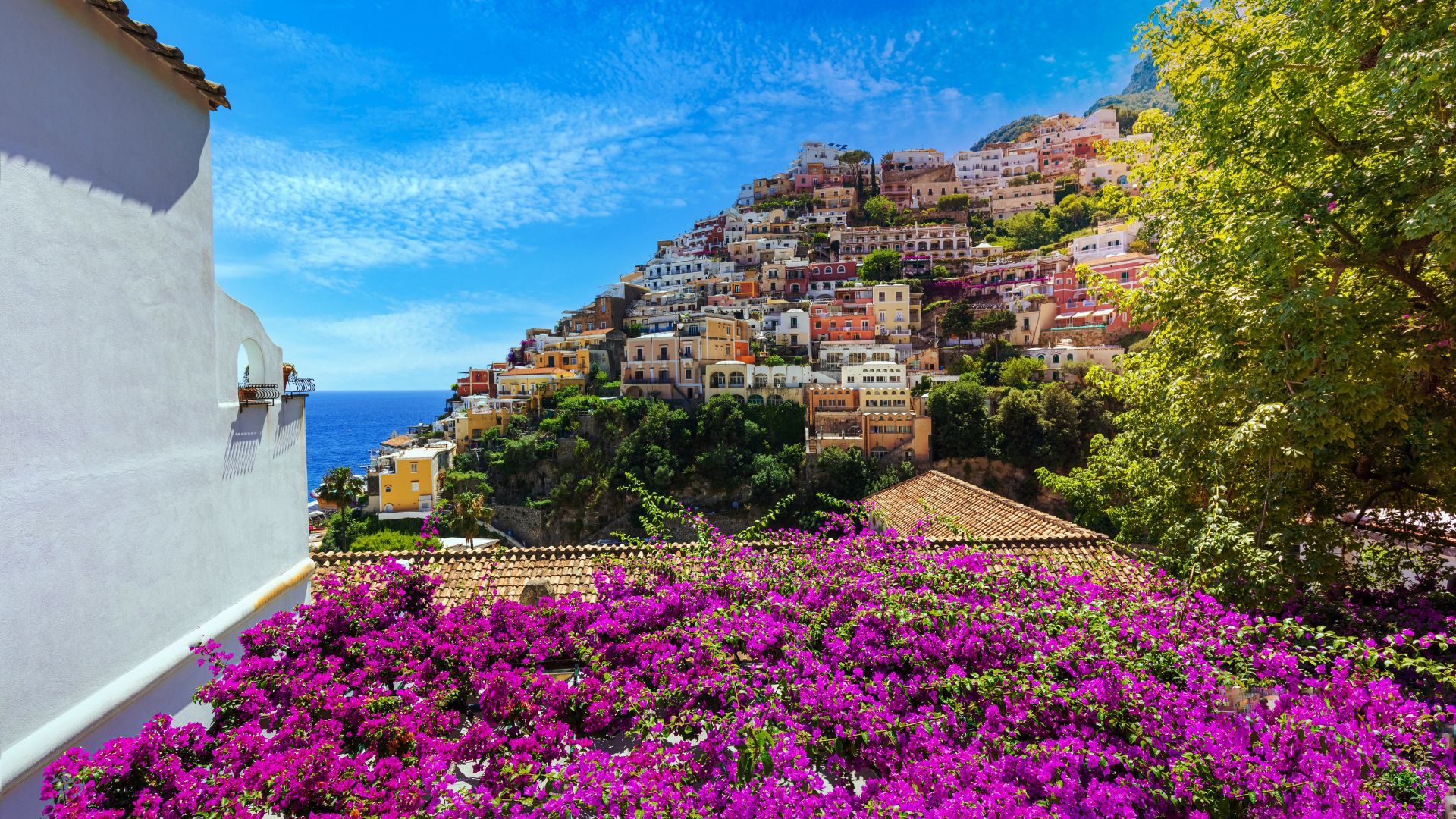 Scenic view of Amalfi Coast in Italy